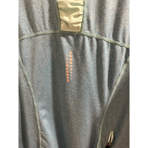 ๐ 2/$20 Road Runner Two Tones Turquoise Athletic Pullover with Thumb Holes sz L - Picture 6 of 10